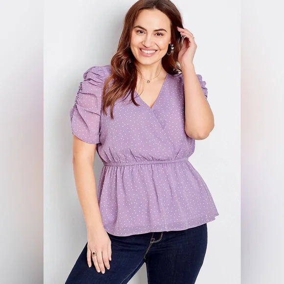 Maurices Polka•Dot Blouse 💜 - Picture 16 of 16